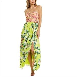 🔥 One33 Social Two Print twist top maxi dress NWT